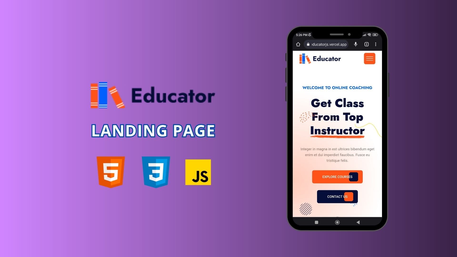 Educator Landing Page